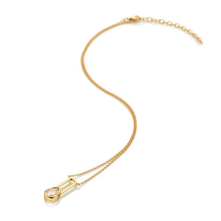 Pozlacený stříbrný náhrdelník Hot Diamonds X Golden Edit Solitaite DN234