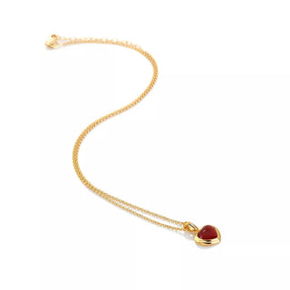 Pozlacený náhrdelník Hot Diamonds X Gemstones s červeným topazem DP1001