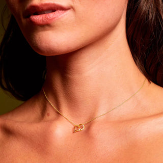 Pozlacený stříbrný náhrdelník Hot Diamonds X Golden Edit Heart DP1088