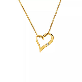 Pozlacený stříbrný náhrdelník Hot Diamonds X Golden Edit Heart DP1088