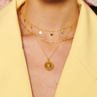 Pozlacený stříbrný náhrdelník Hot Diamonds X Golden Edit Orb DP1097