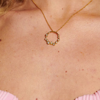 Pozlacený stříbrný náhrdelník Hot Diamonds X Golden Edit Tender DP1107