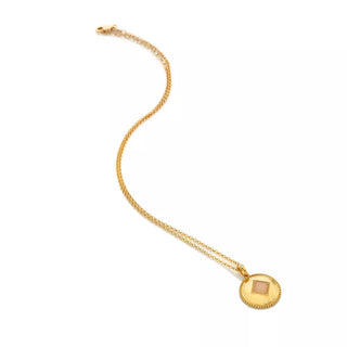Pozlacený náhrdelník Hot Diamonds X Gemstones Coin DP936