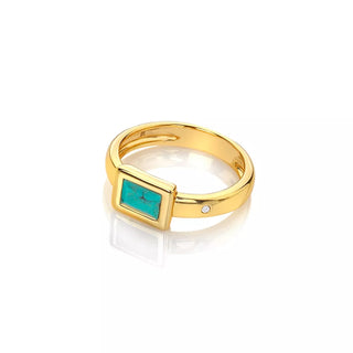 Pozlacený prsten Hot Diamonds X Gemstones Rectangle DR261