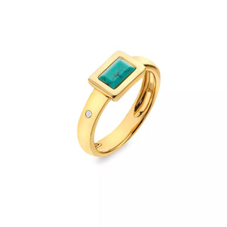 Pozlacený prsten Hot Diamonds X Gemstones Rectangle DR261