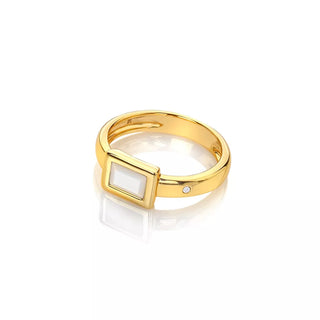 Pozlacený prsten Hot Diamonds X Gemstones Rectangle DR262