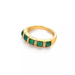 Pozlacený prsten Hot Diamonds X Gemstones Square DR265