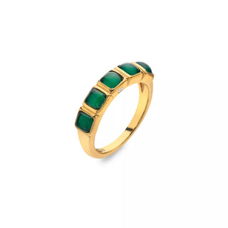 Pozlacený prsten Hot Diamonds X Gemstones Square DR265