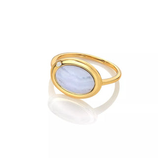 Pozlacený prsten Hot Diamonds X Gemstones Oval DR271
