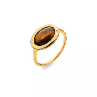 Pozlacený prsten Hot Diamonds X Gemstones Oval DR272