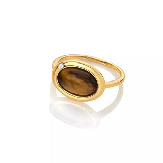 Pozlacený prsten Hot Diamonds X Gemstones Oval DR272