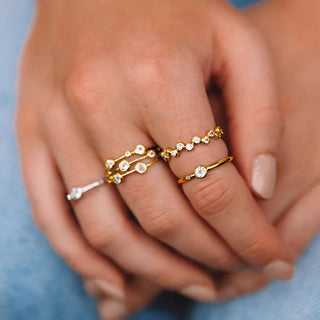 Pozlacený prsten Hot Diamonds X Gemstones DR293