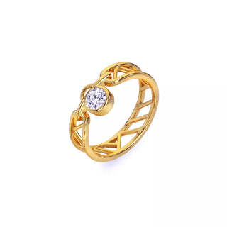 Pozlacený stříbrný prsten HD x Golden Edit Revolve DR301