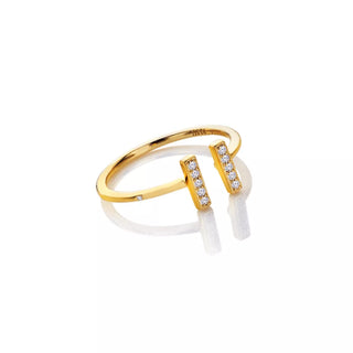 Pozlacený stříbrný prsten HD x Golden Edit T-Bar DR302