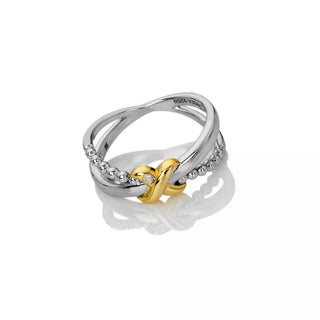 Pozlacený stříbrný prsten Hot Diamonds Coupled DR306