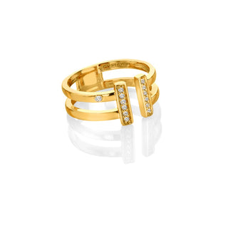 Pozlacený stříbrný prsten Hot Diamonds X Golden Edit Much Loved DR317