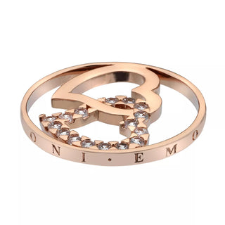 Přívěsek Hot Diamonds Emozioni Double Heart Rose Gold Coin