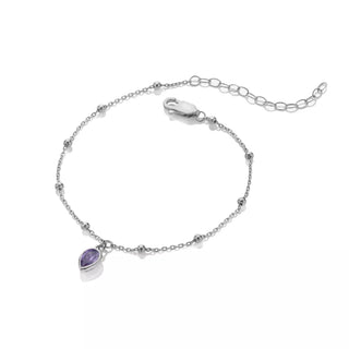 Stříbrný náramek Hot Diamonds Silver Whisper February SWB026